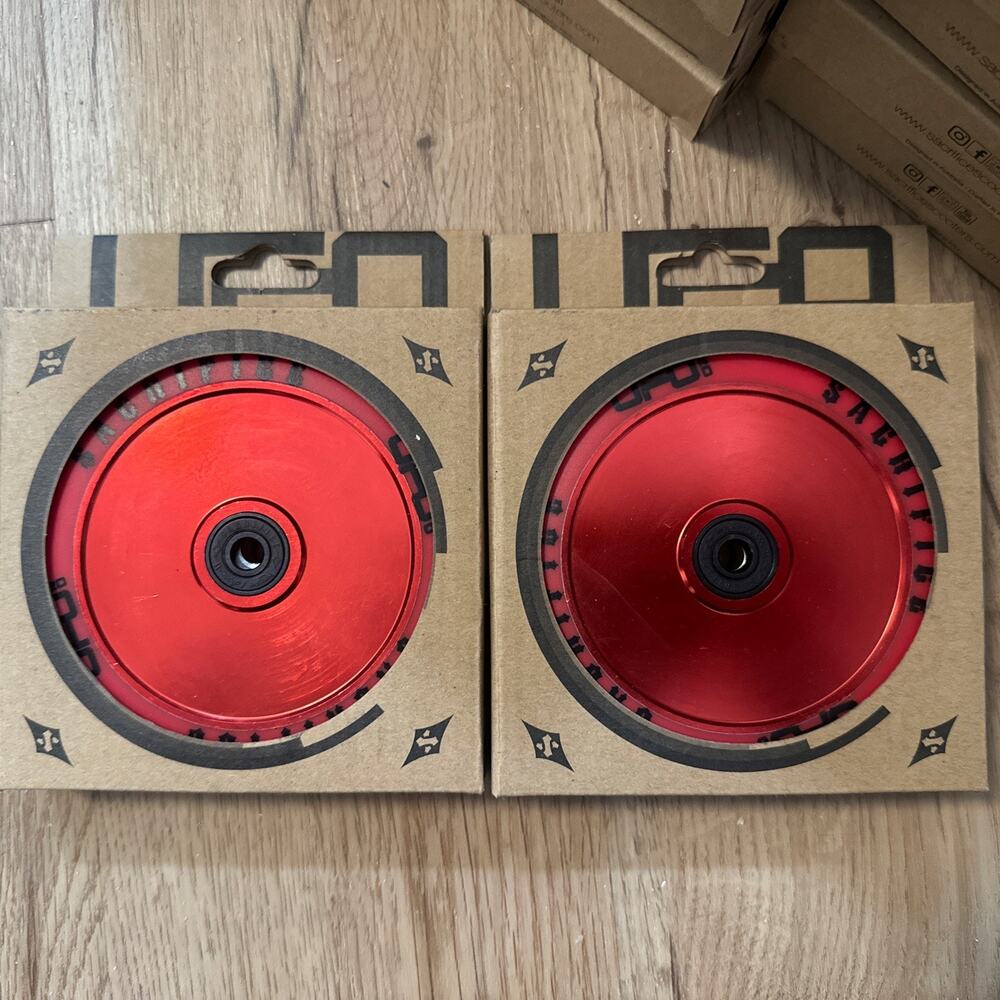NEW Sacrifice UFO 120mm (2) Wheels for Pro Scooter Red